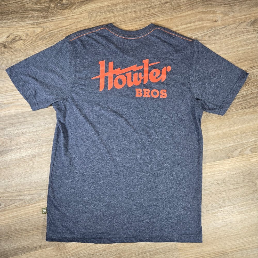 Howler Bros T Shirt Mens M Gray Graphic Tee 50/50 Cotton Polyester Outdoor Logo